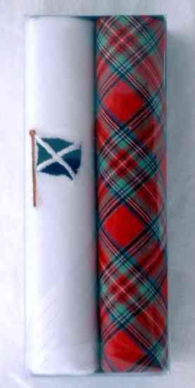 Box of 2 Men's Scottish Handkerchiefs - Click Image to Close