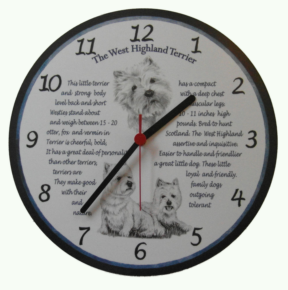 West Highland Terrier Round Wall Clock